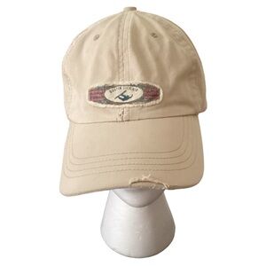 AE Performance Bustin Sick Air Logo Strap Back Adjustable Distressed Beige Cap